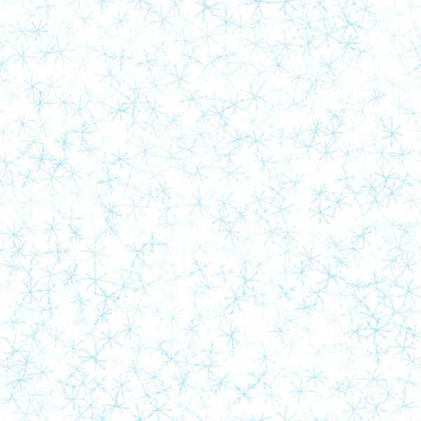 Handritade blå snöflingor jul sömlös Patt — Stockfoto