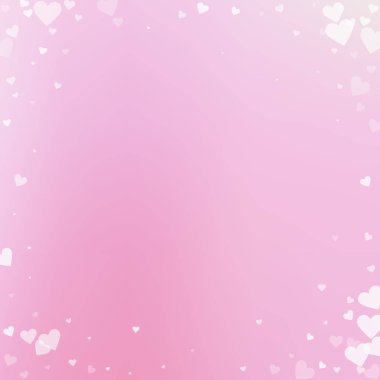 Beyaz kalp konfetileri sever. Sevgililer günü vignet