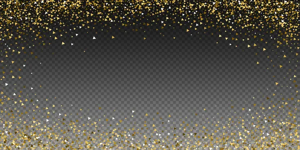 Gouden driehoeken luxe sprankelende confetti. Scattere — Stockvector