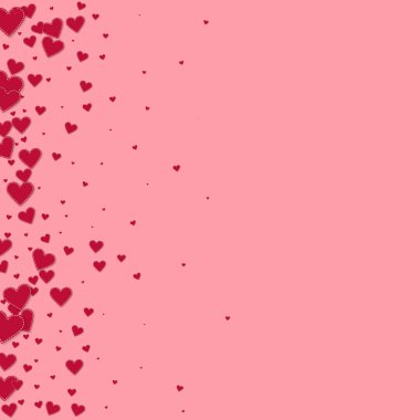 Kırmızı kalp aşk confettis. Sevgililer günü gradyan