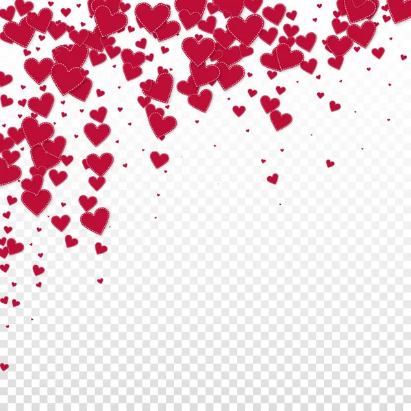 Красное сердце любит конфетти. День Святого Валентина падает — стоковый вектор