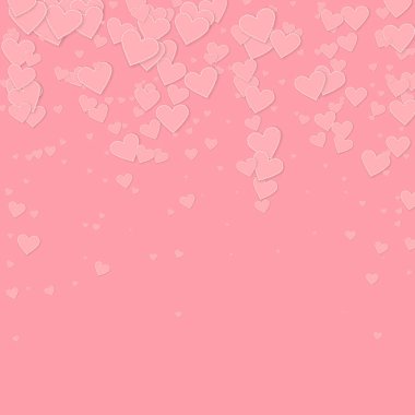 Pembe kalp aşk confettis. Sevgililer günü düşen