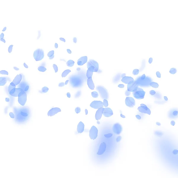Pétales de fleurs bleu foncé tombant. Fantastique ro — Image vectorielle