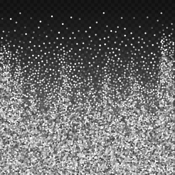 Confettis ronds argentés scintillants de luxe. Sc. — Image vectorielle
