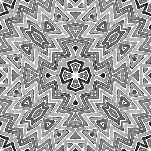Чорно-білий геометричний акварель. Креативне море — стокове фото