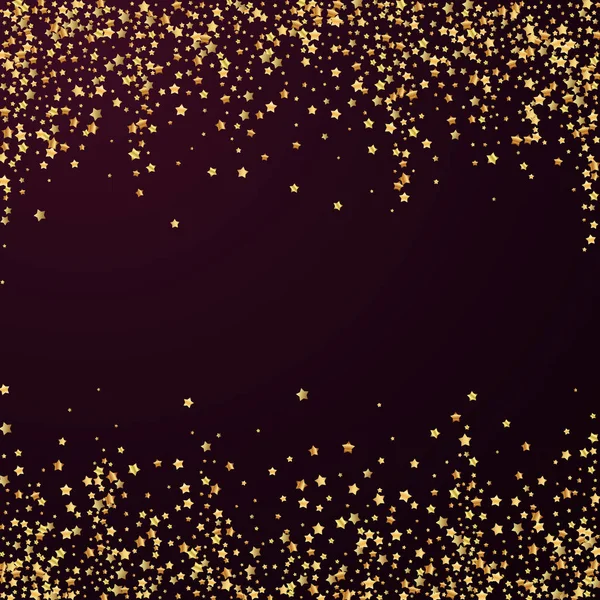 Guldstjärnor lyx mousserande konfetti. Spridd turism — Stock vektor