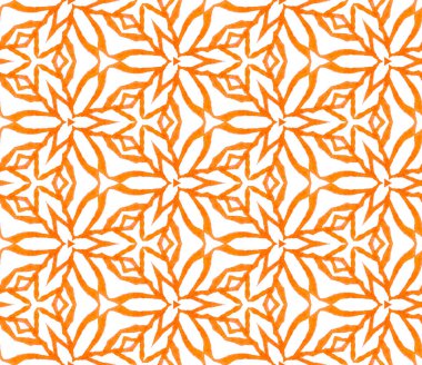 Turuncu geometrik yeşillik dikişsiz desen. El dr