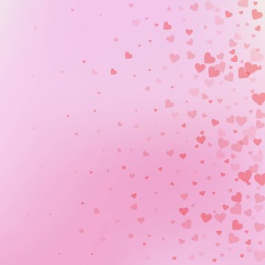 Kırmızı kalp aşk confettis. Sevgililer günü gradyan