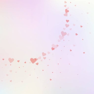 Kırmızı kalp aşk confettis. Sevgililer günü köşe c