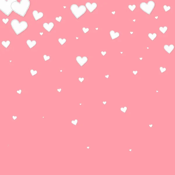 El corazón blanco ama los confettis. Día de San Valentín gradie — Vector de stock