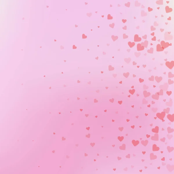 El corazón rojo ama los confettis. Gradiente del día de San Valentín — Vector de stock