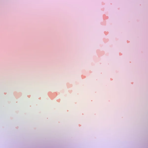 Rood hart liefde confettis. Aftelkalender voor Valentijnsdag hoek c — Stockvector