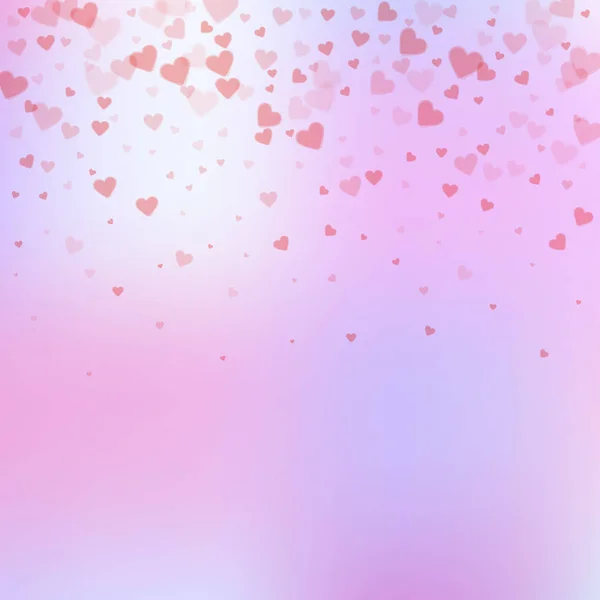 El corazón rojo ama los confettis. Gradiente del día de San Valentín — Archivo Imágenes Vectoriales