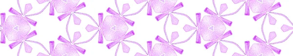 Violet purple vintage Seamless Border Scroll. Geom — Stock Photo, Image