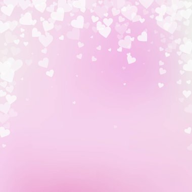 Beyaz kalp konfetileri sever. Sevgililer Günü Düşüyor