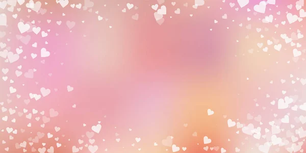 Witte hart liefde confettis. Valentijnsdag vignet — Stockvector