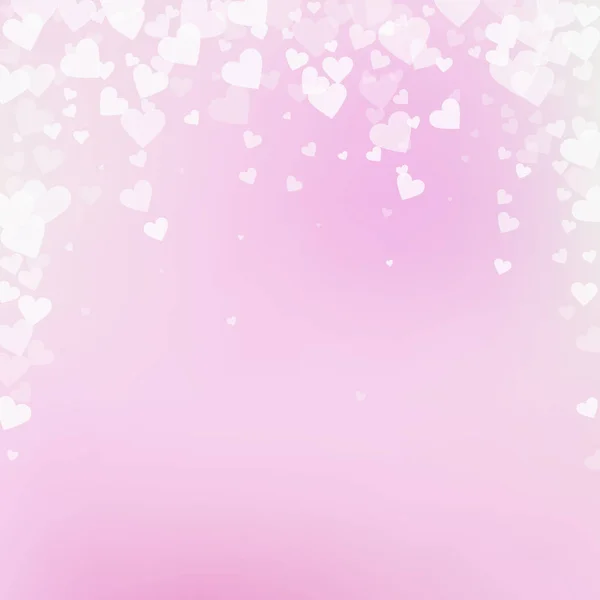 White heart love confettis. Valentine's day fallin — Stock Vector