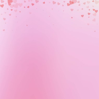 Kırmızı kalp aşk confettis. Sevgililer günü gradyan