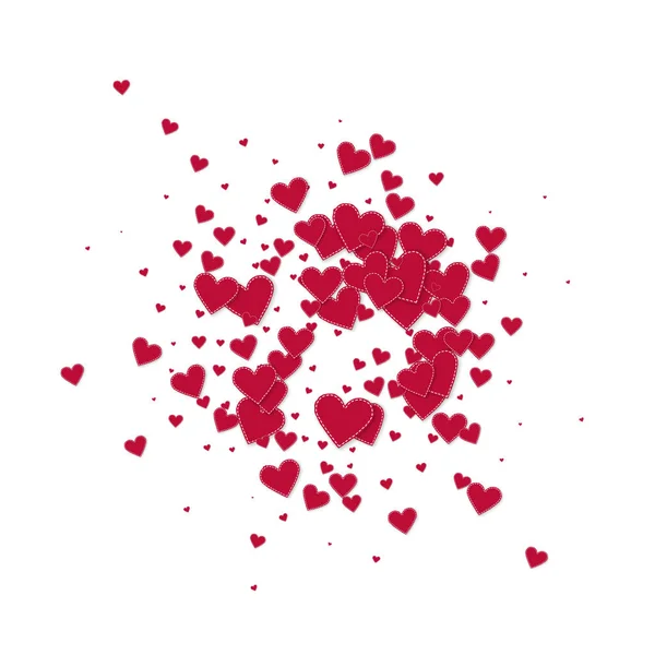 El corazón rojo ama los confettis. Explosión de San Valentín — Vector de stock