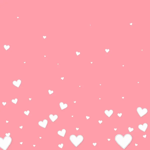 El corazón blanco ama los confettis. Día de San Valentín gradie — Vector de stock