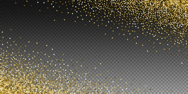 Brillantini d'oro confetti scintillanti di lusso. Diffuso — Vettoriale Stock