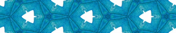 Pergamena di confine senza cuciture a molla blu. Wate geometrico — Foto Stock