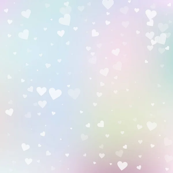 A fehér szív szereti a konfettit. Valentin-nap esése — Stock Vector