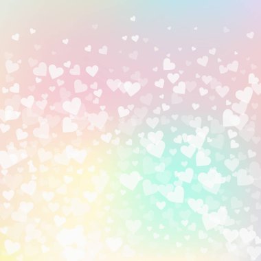 Beyaz kalp konfetileri sever. Sevgililer Günü Gradie