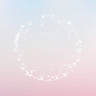Beyaz kalp aşk confettis. Sevgililer günü çerçevesi 