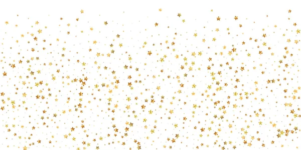 Gouden sterren willekeurige luxe sprankelende confetti. Wegwezen. — Stockvector