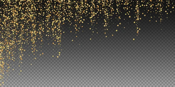 Gouden sterren luxe sprankelende confetti. Verspreid sperma — Stockvector
