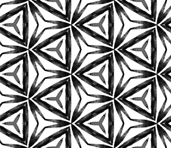 Fekete-fehér trópusi varrat nélküli mintázat. Kéz Dr — Stock Fotó