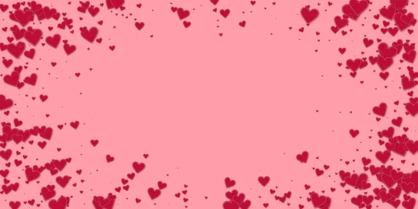 Le cœur rouge adore les confettis. vignette Saint-Valentin — Image vectorielle
