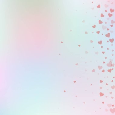 Kırmızı kalp aşk confettis. Sevgililer günü gradyan