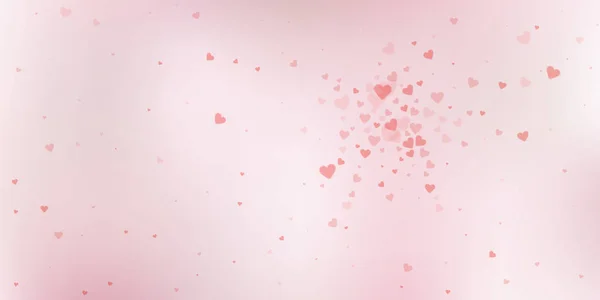 Rött hjärta älskar konfettis. Alla hjärtans dag explosio — Stock vektor