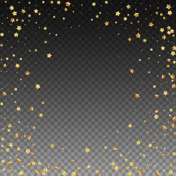 Gold stars random luxury sparkling confetti. Scatt — Stock Vector