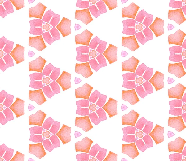 Pink orange vintage retro seamless pattern. Hand d — Stock Photo, Image