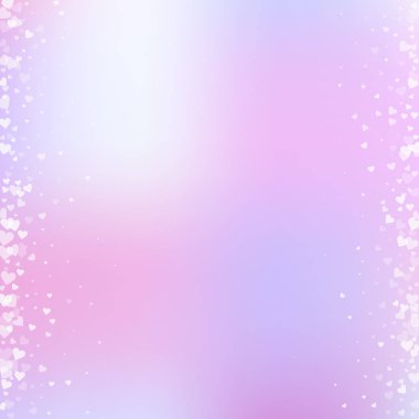 Beyaz kalp aşk confettis. Sevgililer günü sınır