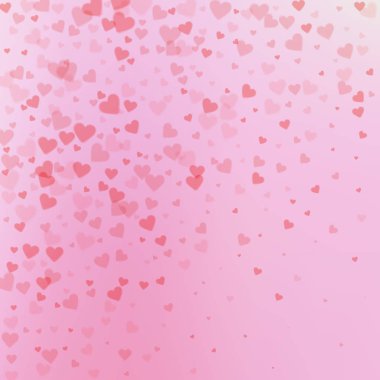 Kırmızı kalp aşk confettis. Sevgililer günü gradyan