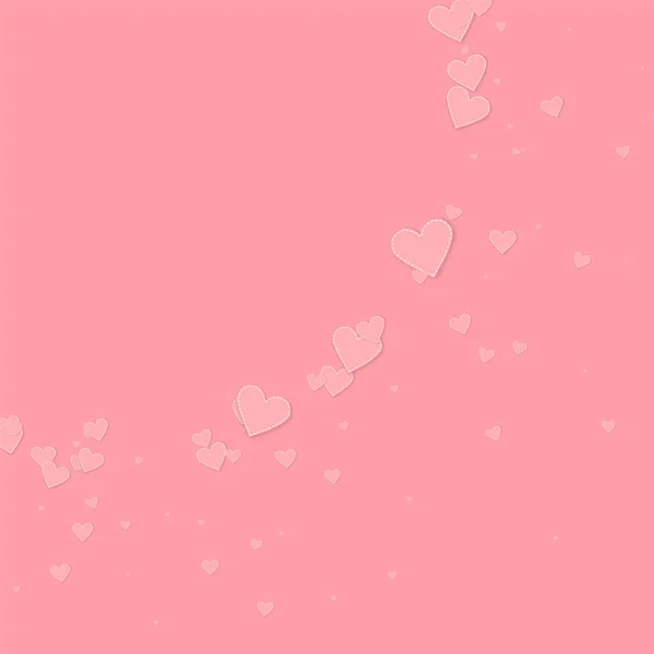 Le coeur rose adore les confettis. Coin Saint-Valentin — Image vectorielle