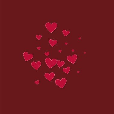 Kırmızı kalp konfetileri sever. Sevgililer günü patlayıcısı.