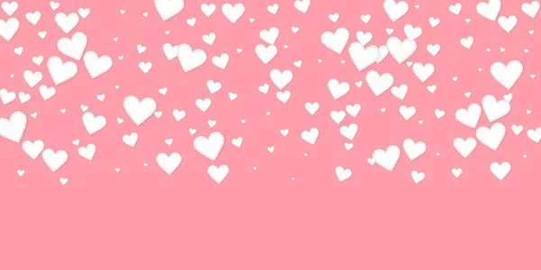 El corazón blanco ama los confettis. Día de San Valentín gradie — Vector de stock