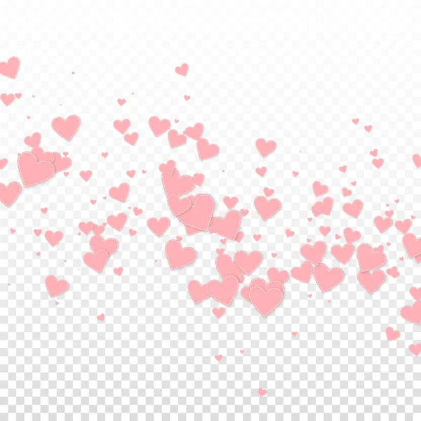 Corazón rosado amor confettis. Día de San Valentín caída — Vector de stock