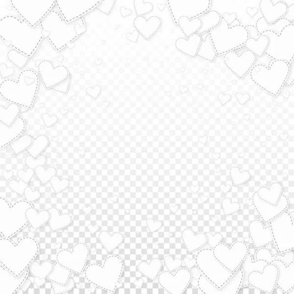 Weiße Herzen lieben Konfettis. Valentinstag-Vignette — Stockvektor