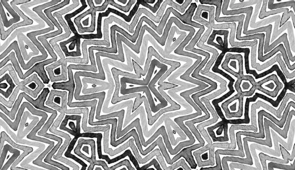 Czarno-biały geometryczny akwarela. Morze kreatywne — Zdjęcie stockowe