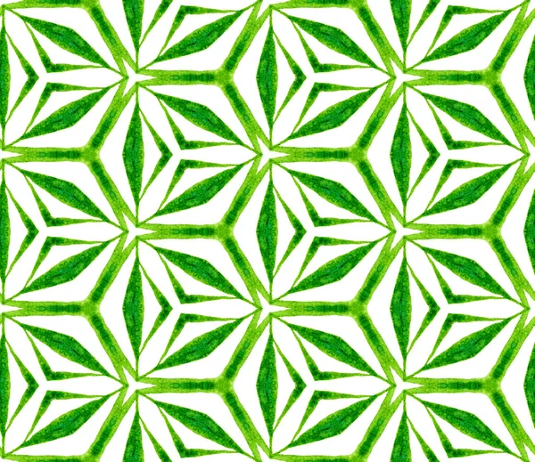 緑の万華鏡シームレスパターン。手描きのワ — ストック写真