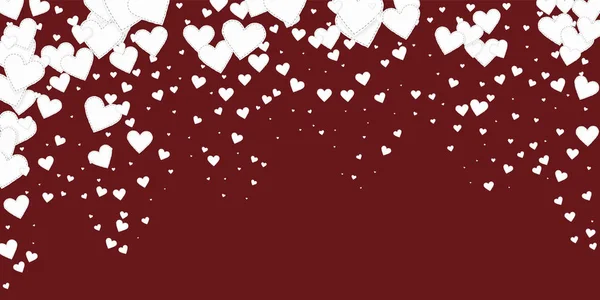 Weiße Herzen lieben Konfettis. Valentinstag fällt ins Wasser — Stockvektor