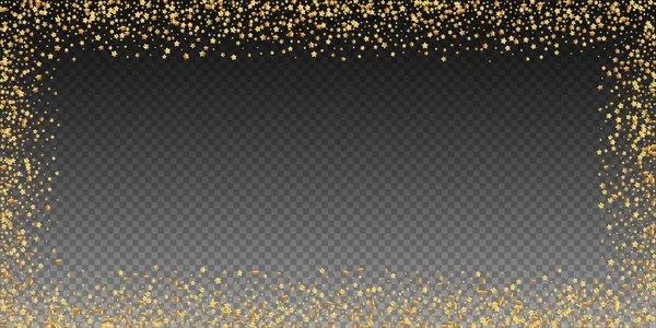 Guldstjärnor lyx mousserande konfetti. Spridd turism — Stock vektor