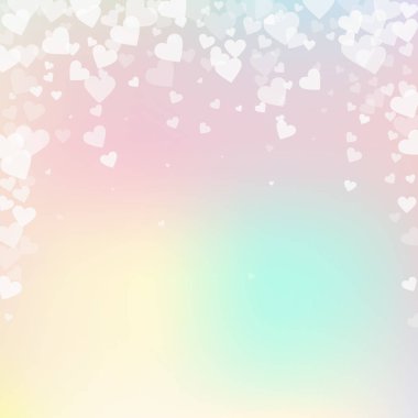 Beyaz kalp konfetileri sever. Sevgililer Günü Düşüyor