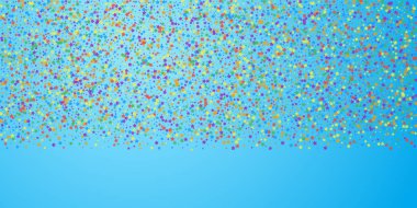 Şenlikli konfeti. Kutlama yıldızları. Gökkuşağı parlaklığı